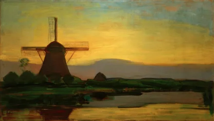 Oostzijder Mühle am Abend